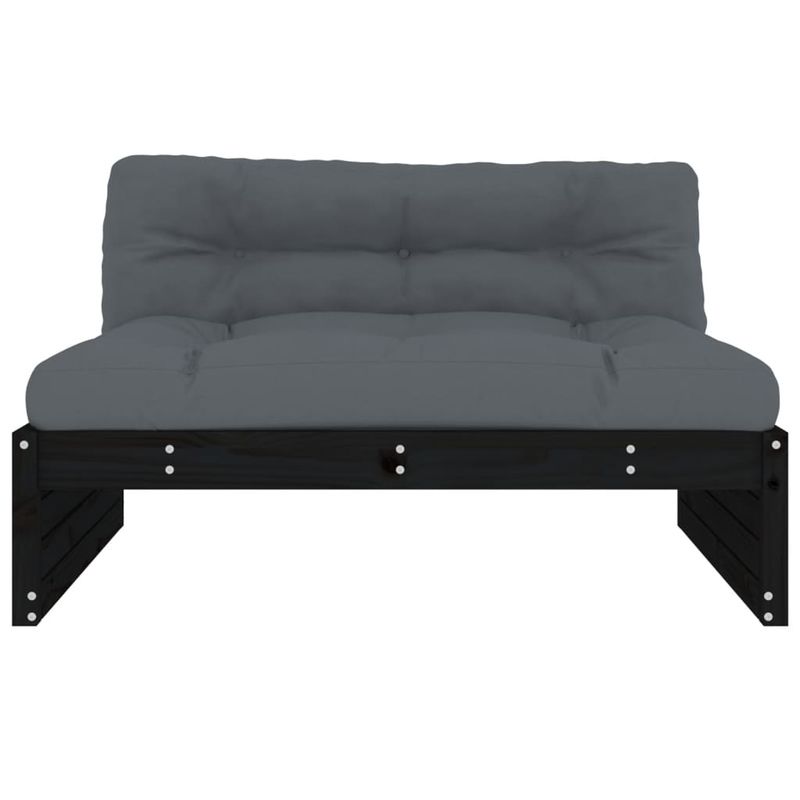 Casa si Gradina - Gradina si terasa - Mobilier exterior - Canapele si fotolii gradina - Canapea de mijloc, 120x80 cm, negru, lemn masiv de pin - Infinity.ro
