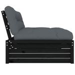 Casa si Gradina - Gradina si terasa - Mobilier exterior - Canapele si fotolii gradina - Canapea de mijloc, 120x80 cm, negru, lemn masiv de pin - Infinity.ro