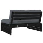 Casa si Gradina - Gradina si terasa - Mobilier exterior - Canapele si fotolii gradina - Canapea de mijloc, 120x80 cm, negru, lemn masiv de pin - Infinity.ro