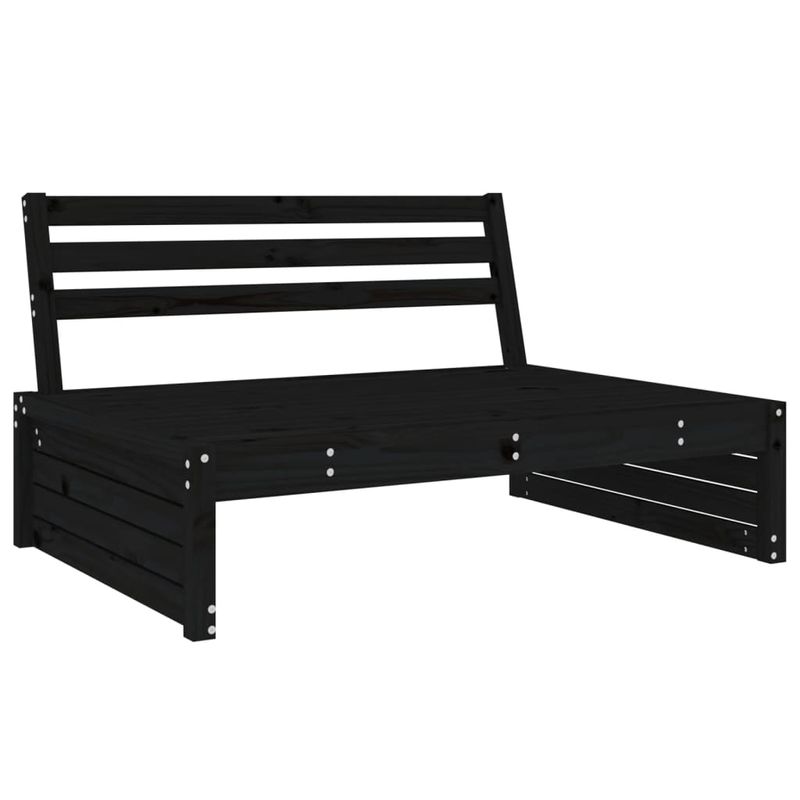 Casa si Gradina - Gradina si terasa - Mobilier exterior - Canapele si fotolii gradina - Canapea de mijloc, 120x80 cm, negru, lemn masiv de pin - Infinity.ro