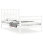Casa si Gradina - Mobilier - Paturi si accesorii - Paturi - Cadru de pat cu tablie single mic, alb, lemn masiv - Infinity.ro