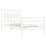 Casa si Gradina - Mobilier - Paturi si accesorii - Paturi - Cadru de pat cu tablie single mic, alb, lemn masiv - Infinity.ro