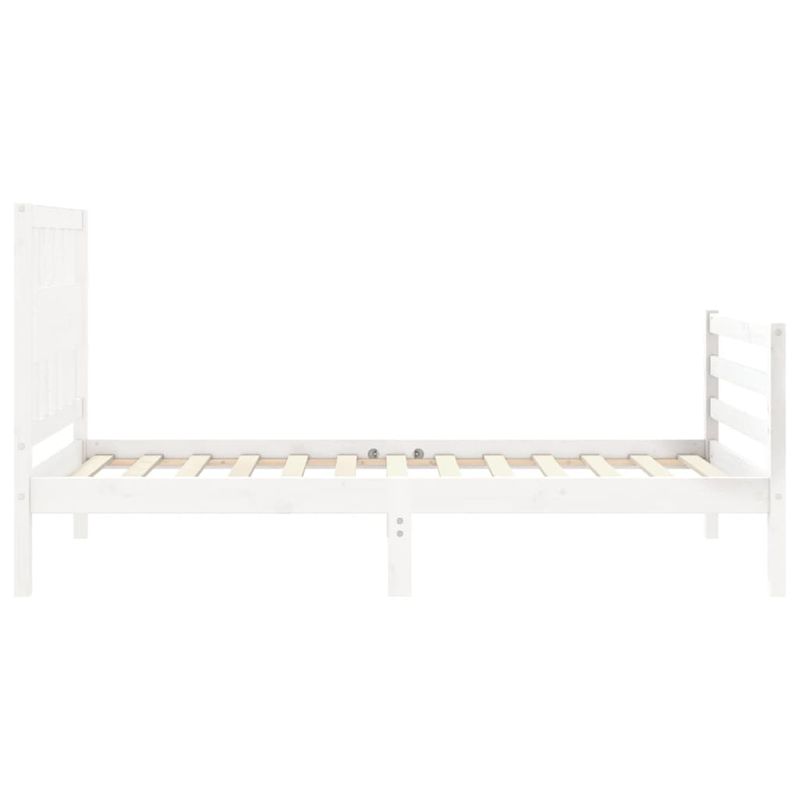 Casa si Gradina - Mobilier - Paturi si accesorii - Paturi - Cadru de pat cu tablie single mic, alb, lemn masiv - Infinity.ro