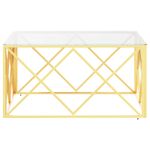 Casa si Gradina - Mobilier - Mese si birouri - Masute de cafea - Masa de cafea, 80x80x40 cm, otel inoxidabil si sticla - Infinity.ro