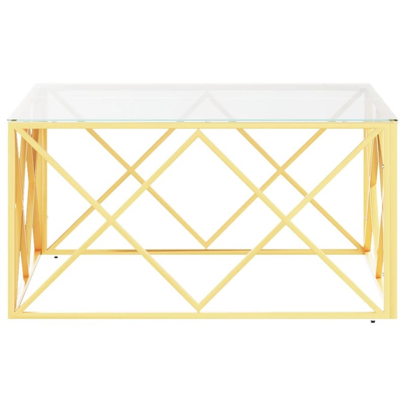 Casa si Gradina - Mobilier - Mese si birouri - Masute de cafea - Masa de cafea, 80x80x40 cm, otel inoxidabil si sticla - Infinity.ro