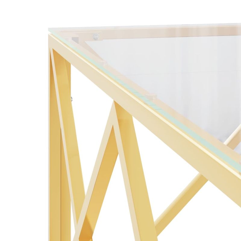 Casa si Gradina - Mobilier - Mese si birouri - Masute de cafea - Masa de cafea, 80x80x40 cm, otel inoxidabil si sticla - Infinity.ro