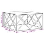 Casa si Gradina - Mobilier - Mese si birouri - Masute de cafea - Masa de cafea, 80x80x40 cm, otel inoxidabil si sticla - Infinity.ro