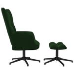 Casa si Gradina - Mobilier - Scaune si fotolii - Fotolii - Fotoliu de relaxare cu taburet, verde inchis, catifea - Infinity.ro