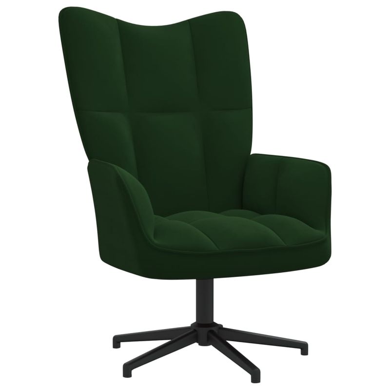 Casa si Gradina - Mobilier - Scaune si fotolii - Fotolii - Fotoliu de relaxare cu taburet, verde inchis, catifea - Infinity.ro