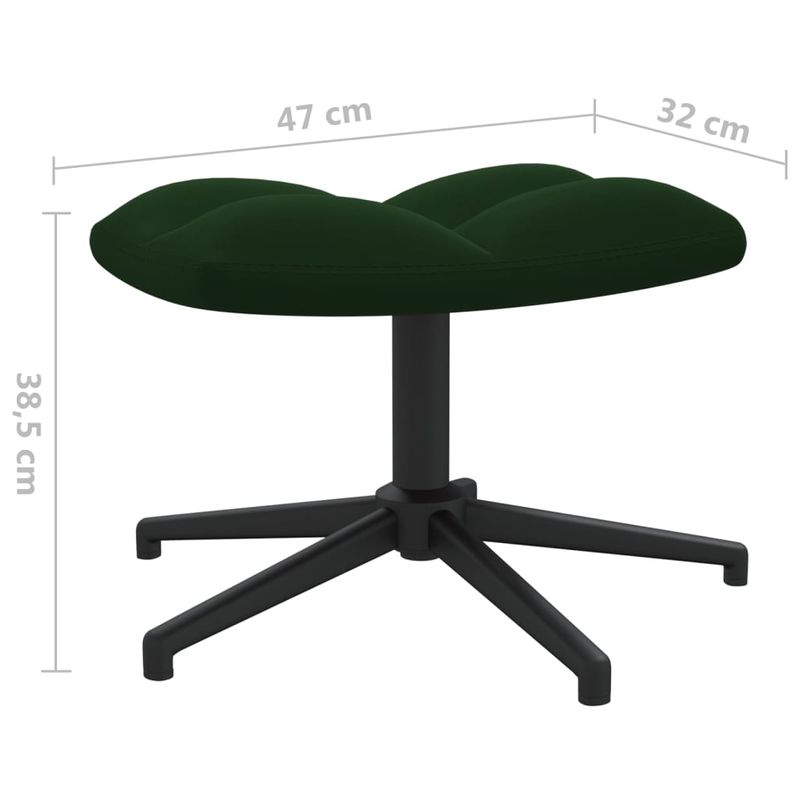 Casa si Gradina - Mobilier - Scaune si fotolii - Fotolii - Fotoliu de relaxare cu taburet, verde inchis, catifea - Infinity.ro