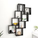 Casa si Gradina - Mobilier - Biblioteci si rafturi - Rafturi - Raft de perete cub, negru, 90x15x119 cm, PAL - Infinity.ro