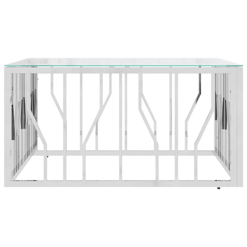 Casa si Gradina - Mobilier - Mese si birouri - Masute de cafea - Masa de cafea, 80x80x40 cm, otel inoxidabil si sticla - Infinity.ro