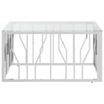 Casa si Gradina - Mobilier - Mese si birouri - Masute de cafea - Masa de cafea, 80x80x40 cm, otel inoxidabil si sticla - Infinity.ro