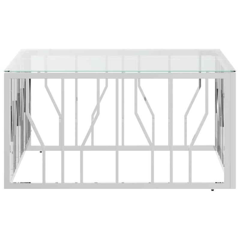 Casa si Gradina - Mobilier - Mese si birouri - Masute de cafea - Masa de cafea, 80x80x40 cm, otel inoxidabil si sticla - Infinity.ro