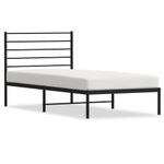 Casa si Gradina - Mobilier - Paturi si accesorii - Paturi - Cadru de pat din metal cu tablie, negru, 100x200 cm - Infinity.ro