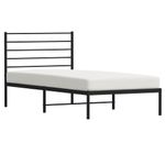Casa si Gradina - Mobilier - Paturi si accesorii - Paturi - Cadru de pat din metal cu tablie, negru, 100x200 cm - Infinity.ro