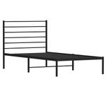 Casa si Gradina - Mobilier - Paturi si accesorii - Paturi - Cadru de pat din metal cu tablie, negru, 100x200 cm - Infinity.ro