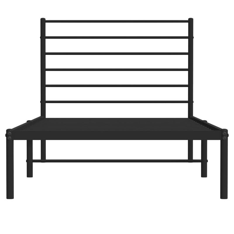 Casa si Gradina - Mobilier - Paturi si accesorii - Paturi - Cadru de pat din metal cu tablie, negru, 100x200 cm - Infinity.ro