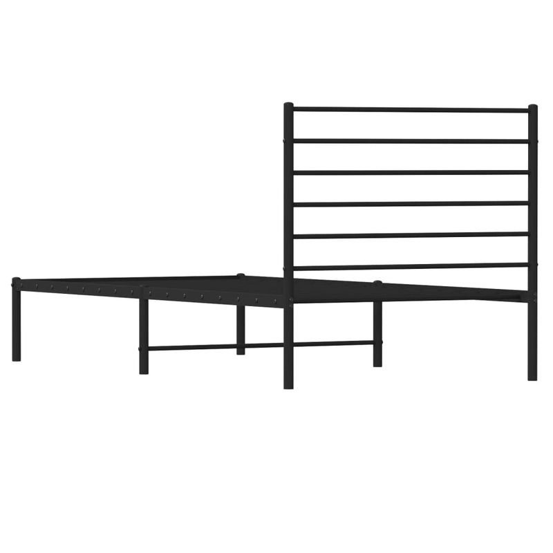 Casa si Gradina - Mobilier - Paturi si accesorii - Paturi - Cadru de pat din metal cu tablie, negru, 100x200 cm - Infinity.ro