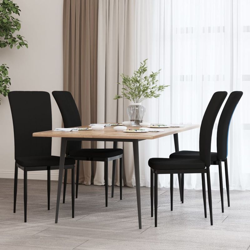 Casa si Gradina - Mobilier - Scaune si fotolii - Scaune - Scaune de bucatarie, 4 buc., negru, catifea - Infinity.ro