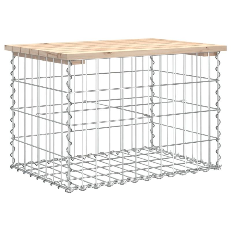 Casa si Gradina - Gradina si terasa - Mobilier exterior - Bancute de gradina - Banca de gradina, design gabion, 63x44x42 cm, lemn masiv de pin - Infinity.ro