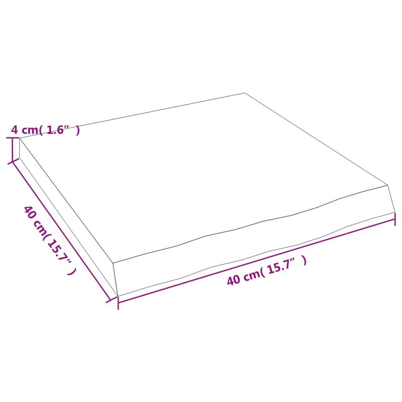 Casa si Gradina - Mobilier - Biblioteci si rafturi - Rafturi - Raft de perete maro inchis lemn masiv stejar tratat, mărime 40x40x4 cm - Infinity.ro
