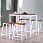 Casa si Gradina - Mobilier - Seturi de mobilier - Seturi mese si scaune - Set masa si scaune de bar, 5 piese, lemn masiv - Infinity.ro