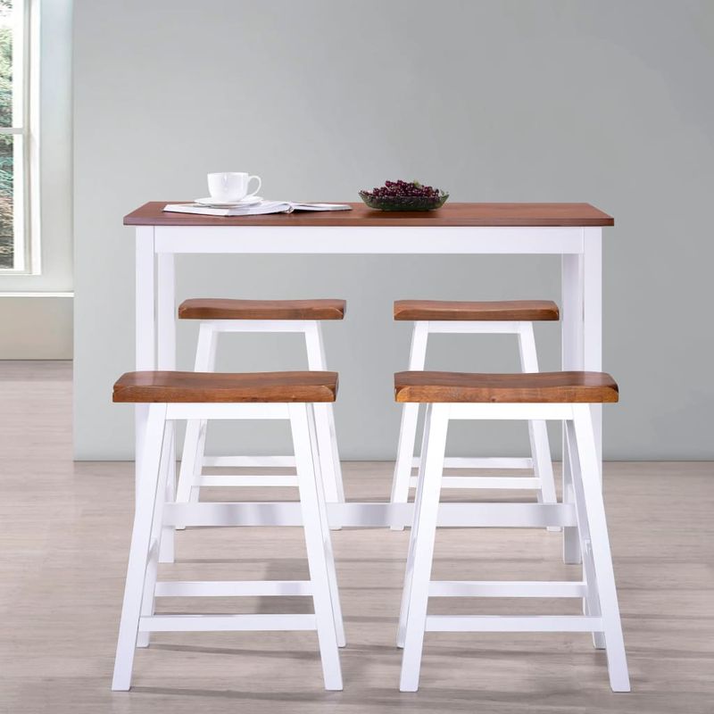 Casa si Gradina - Mobilier - Seturi de mobilier - Seturi mese si scaune - Set masa si scaune de bar, 5 piese, lemn masiv - Infinity.ro