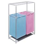Market - Spalare si intretinere rufe - Uscatoare de rufe si accesorii - Cosuri sortare rufe 2 sectiuni 2 buc. raft superior de uscare - Infinity.ro