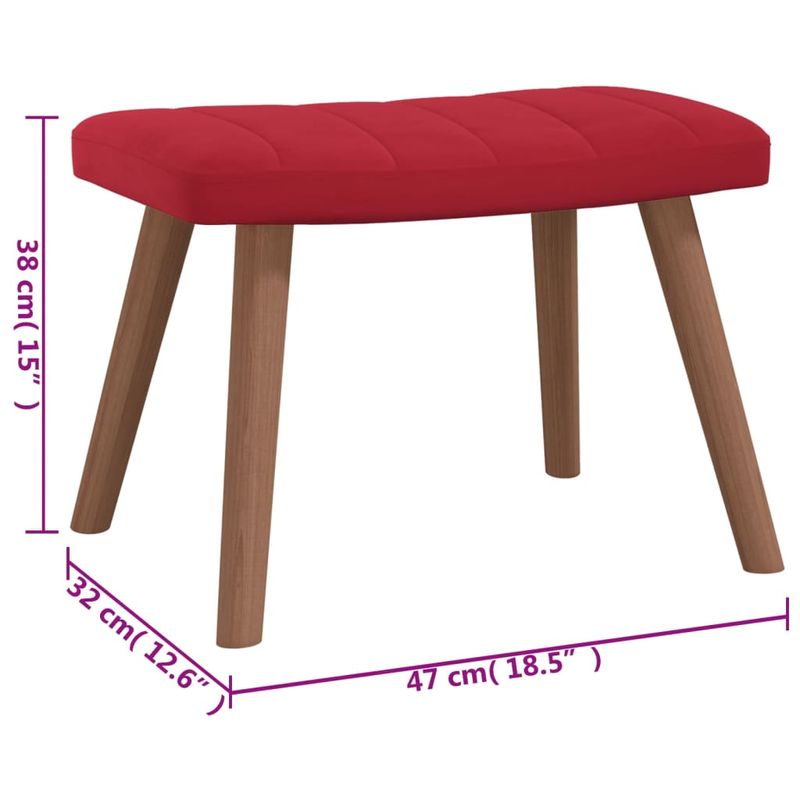 Casa si Gradina - Mobilier - Scaune si fotolii - Fotolii - Fotoliu de relaxare cu taburet, rosu vin, catifea - Infinity.ro