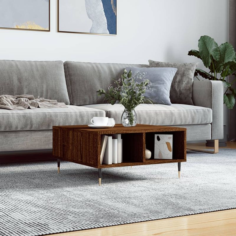 Casa si Gradina - Mobilier - Mese si birouri - Masute de cafea - Masa de cafea, stejar maro, 60x60x30 cm, lemn compozit - Infinity.ro