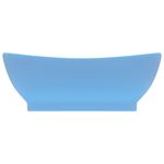 Casa si Gradina - Sanitare - Lavoar baie si accesorii - Lavoare si piedestale - Chiuveta lux cu preaplin, bleu mat, 58,5x39 cm, ceramica, oval - Infinity.ro