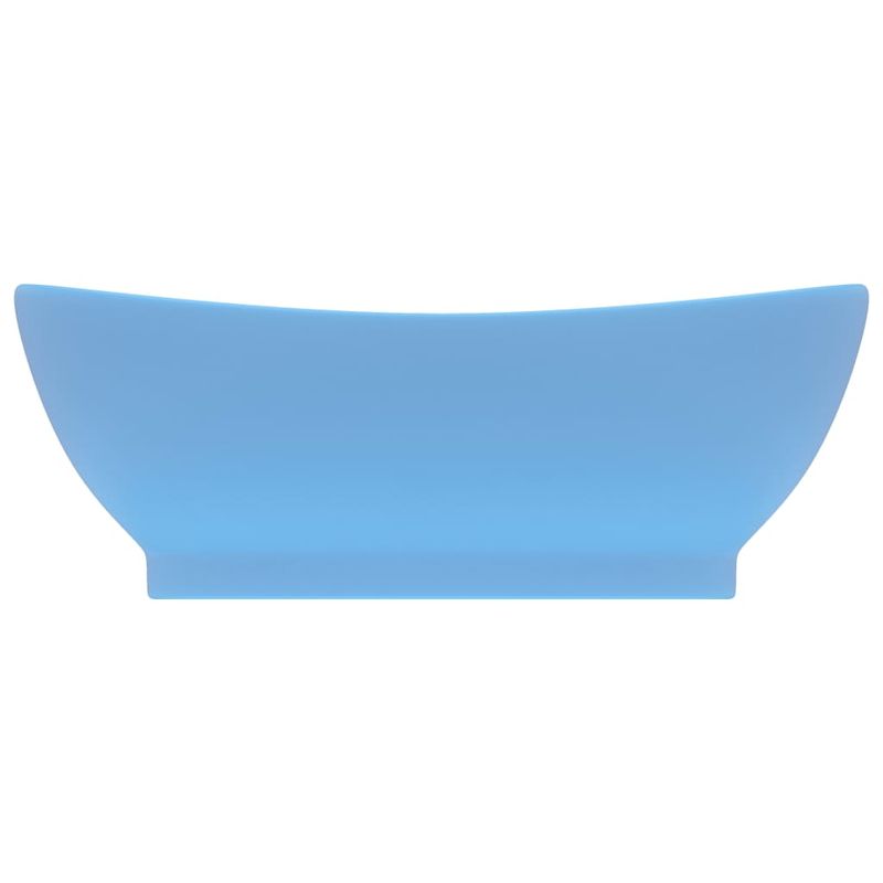 Casa si Gradina - Sanitare - Lavoar baie si accesorii - Lavoare si piedestale - Chiuveta lux cu preaplin, bleu mat, 58,5x39 cm, ceramica, oval - Infinity.ro