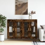 Casa si Gradina - Mobilier - Comode si corpuri - Comode - Dulapuri de perete, 2 buc., stejar afumat, lemn prelucrat - Infinity.ro
