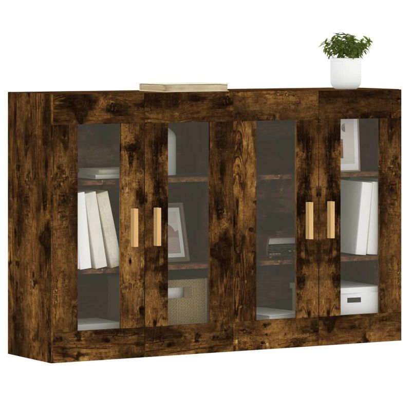 Casa si Gradina - Mobilier - Comode si corpuri - Comode - Dulapuri de perete, 2 buc., stejar afumat, lemn prelucrat - Infinity.ro