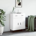 Casa si Gradina - Mobilier - Comode si corpuri - Comode - Servanta, alb extralucios, 69,5x34x90 cm, lemn compozit - Infinity.ro