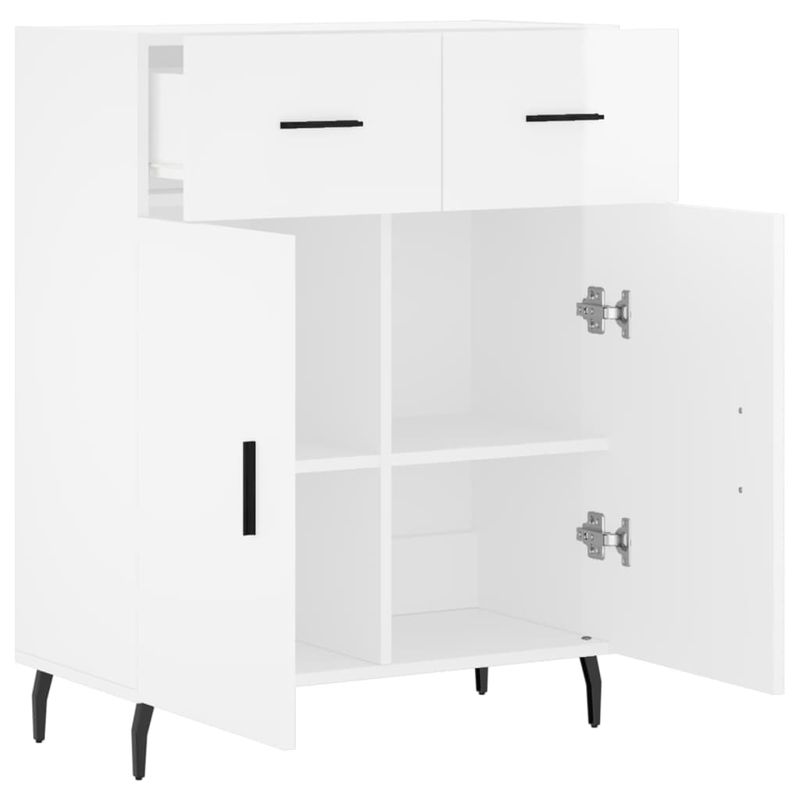 Casa si Gradina - Mobilier - Comode si corpuri - Comode - Servanta, alb extralucios, 69,5x34x90 cm, lemn compozit - Infinity.ro
