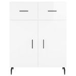 Casa si Gradina - Mobilier - Comode si corpuri - Comode - Servanta, alb extralucios, 69,5x34x90 cm, lemn compozit - Infinity.ro
