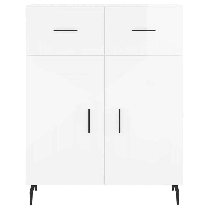 Casa si Gradina - Mobilier - Comode si corpuri - Comode - Servanta, alb extralucios, 69,5x34x90 cm, lemn compozit - Infinity.ro