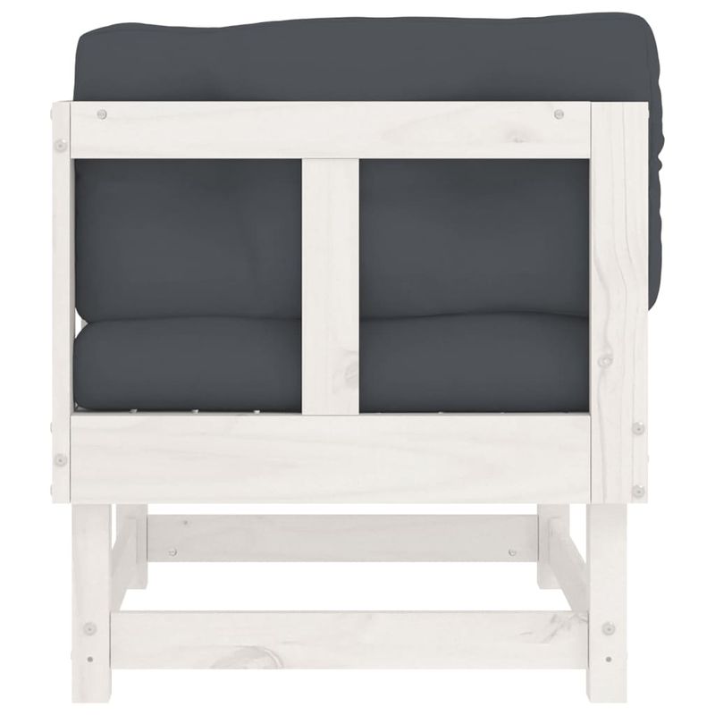 Casa si Gradina - Gradina si terasa - Mobilier exterior - Canapele si fotolii gradina - Canapele coltar cu perne, 2 buc., alb, lemn masiv de pin - Infinity.ro