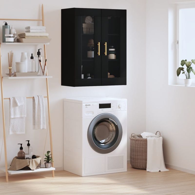 Casa si Gradina - Mobilier - Comode si corpuri - Comode - Dulap cu montaj pe perete, negru, 69,5x34x90 cm - Infinity.ro