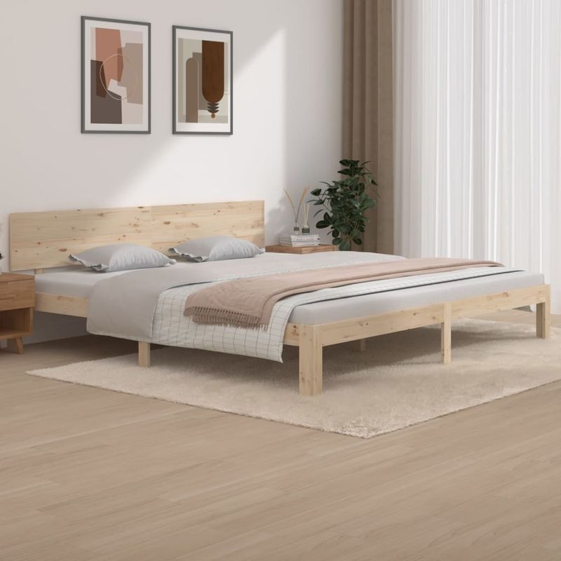 Casa si Gradina - Mobilier - Paturi si accesorii - Paturi - Cadru de pat, 200x200 cm, lemn masiv de pin - Infinity.ro