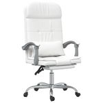 Casa si Gradina - Mobilier - Scaune si fotolii - Scaune - Scaun de birou rabatabil cu masaj, alb, piele ecologica - Infinity.ro
