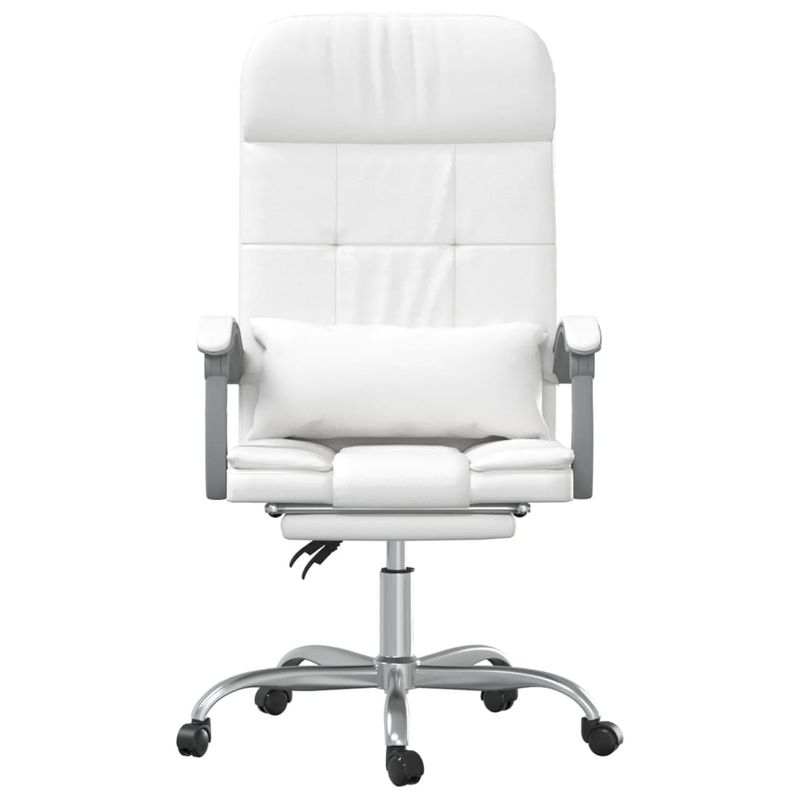 Casa si Gradina - Mobilier - Scaune si fotolii - Scaune - Scaun de birou rabatabil cu masaj, alb, piele ecologica - Infinity.ro