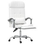Casa si Gradina - Mobilier - Scaune si fotolii - Scaune - Scaun de birou rabatabil cu masaj, alb, piele ecologica - Infinity.ro