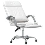 Casa si Gradina - Mobilier - Scaune si fotolii - Scaune - Scaun de birou rabatabil cu masaj, alb, piele ecologica - Infinity.ro