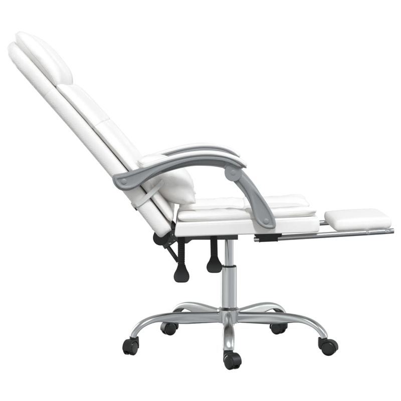 Casa si Gradina - Mobilier - Scaune si fotolii - Scaune - Scaun de birou rabatabil cu masaj, alb, piele ecologica - Infinity.ro