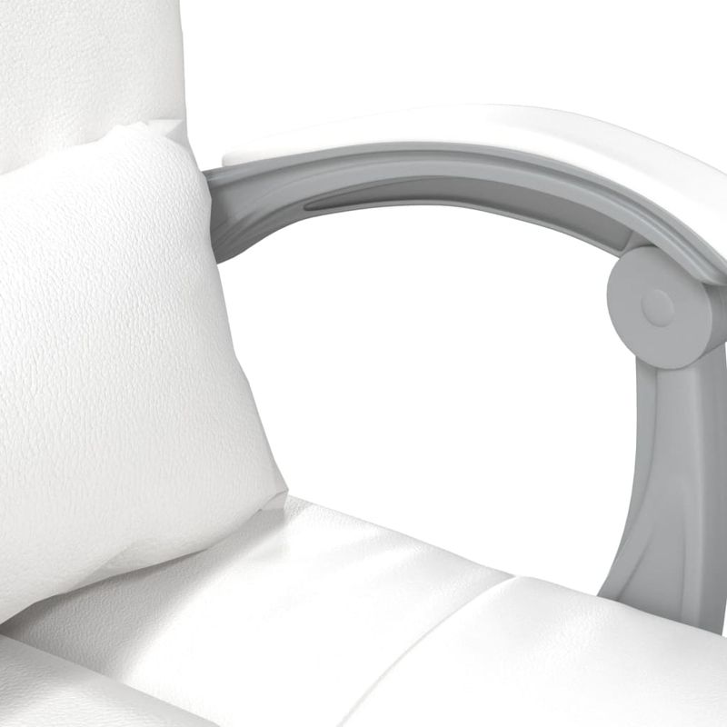 Casa si Gradina - Mobilier - Scaune si fotolii - Scaune - Scaun de birou rabatabil cu masaj, alb, piele ecologica - Infinity.ro