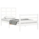 Casa si Gradina - Mobilier - Paturi si accesorii - Paturi - Cadru de pat cu tablie single mic, alb, lemn masiv - Infinity.ro
