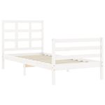 Casa si Gradina - Mobilier - Paturi si accesorii - Paturi - Cadru de pat cu tablie single mic, alb, lemn masiv - Infinity.ro